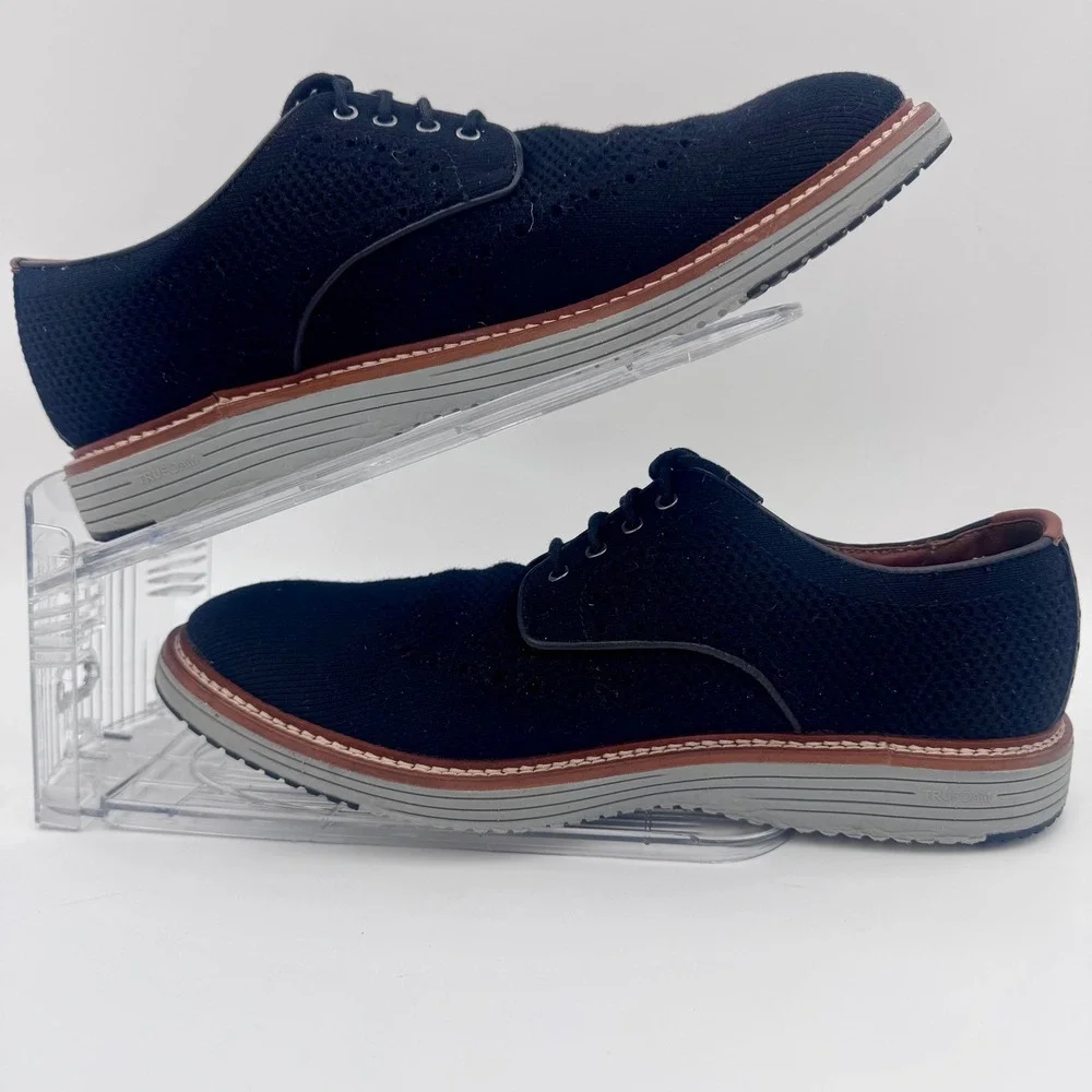 EUC‎ Johnston & Murphy XC4 TRUFOAM Prentiss Knit Black Dress Shoes Mens 10.5M